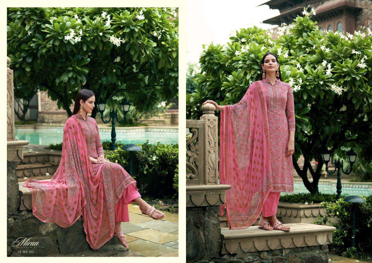 MIRAA BY SARGAM PRINTS 301-001 TO 301-008 SERIES BEAUTIFUL SUITS COLORFUL STYLISH FANCY CASUAL WEAR & ETHNIC WEAR PURE JAM PRINT DRESSES AT WHOLESALE PRICE