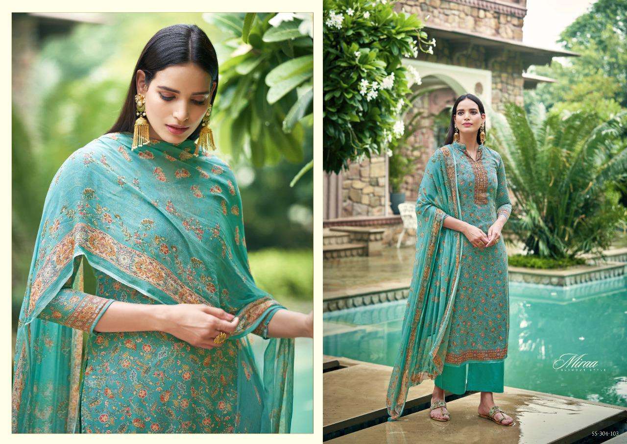 MIRAA BY SARGAM PRINTS 301-001 TO 301-008 SERIES BEAUTIFUL SUITS COLORFUL STYLISH FANCY CASUAL WEAR & ETHNIC WEAR PURE JAM PRINT DRESSES AT WHOLESALE PRICE