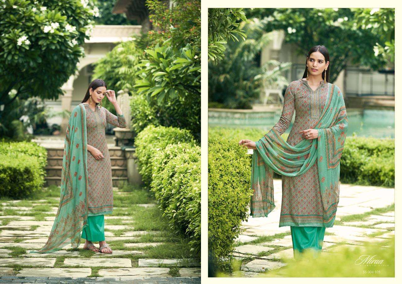 MIRAA BY SARGAM PRINTS 301-001 TO 301-008 SERIES BEAUTIFUL SUITS COLORFUL STYLISH FANCY CASUAL WEAR & ETHNIC WEAR PURE JAM PRINT DRESSES AT WHOLESALE PRICE
