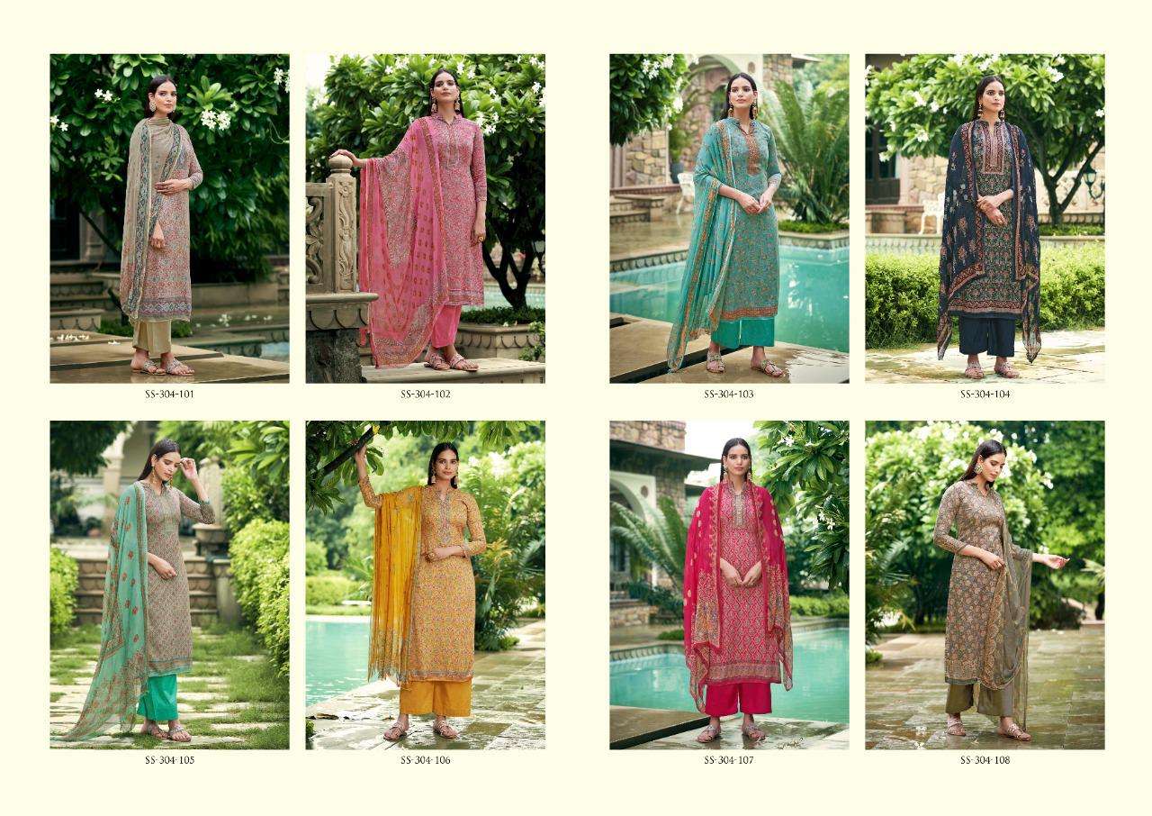 MIRAA BY SARGAM PRINTS 301-001 TO 301-008 SERIES BEAUTIFUL SUITS COLORFUL STYLISH FANCY CASUAL WEAR & ETHNIC WEAR PURE JAM PRINT DRESSES AT WHOLESALE PRICE