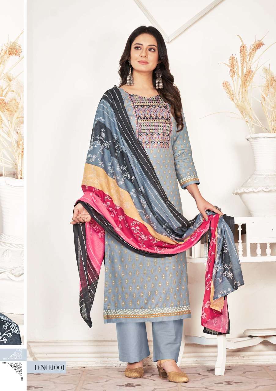NITYA BY YASHIKA TRENDS 1001 TO 1006 SERIES BEAUTIFUL SUITS COLORFUL STYLISH FANCY CASUAL WEAR & ETHNIC WEAR HEAVY COTTON PRINT DRESSES AT WHOLESALE PRICE