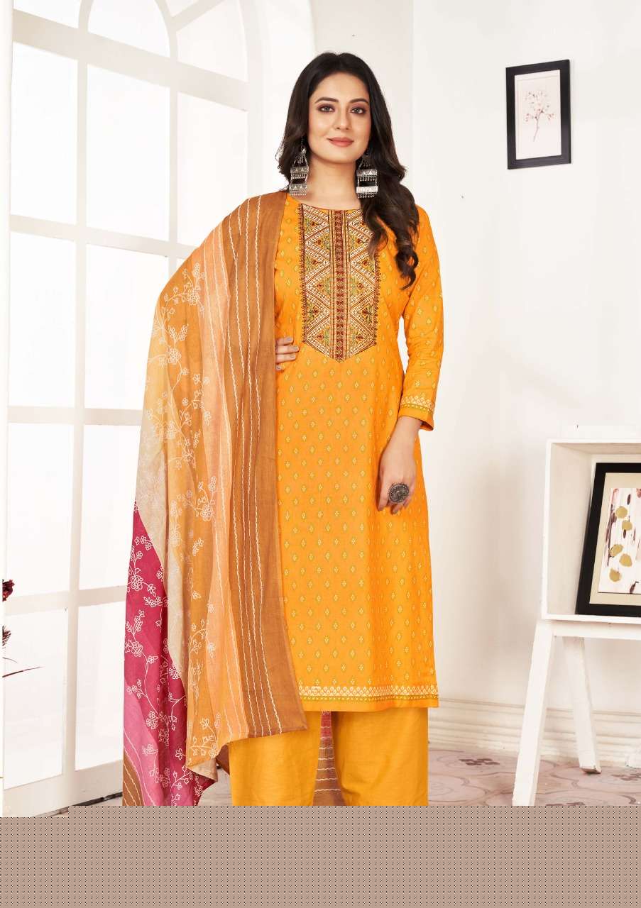 NITYA BY YASHIKA TRENDS 1001 TO 1006 SERIES BEAUTIFUL SUITS COLORFUL STYLISH FANCY CASUAL WEAR & ETHNIC WEAR HEAVY COTTON PRINT DRESSES AT WHOLESALE PRICE