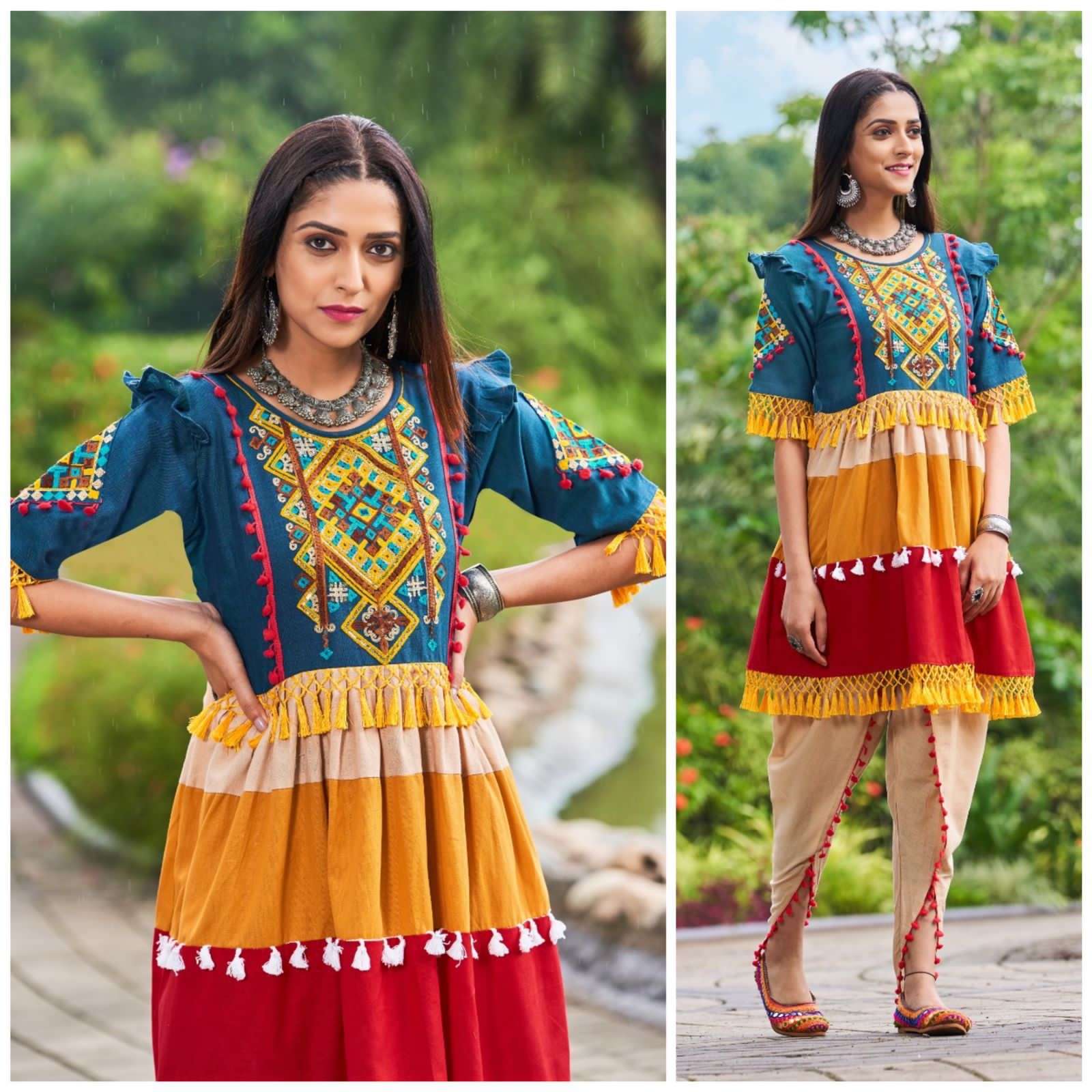 DHOLIDA VOL-2 BY KAAMIRI 01 TO 07 SERIES DESIGNER STYLISH FANCY COLORFUL BEAUTIFUL PARTY WEAR & ETHNIC WEAR COLLECTION PURE KAHDI COTTON TOP WITH BOTTOM AT WHOLESALE PRICE