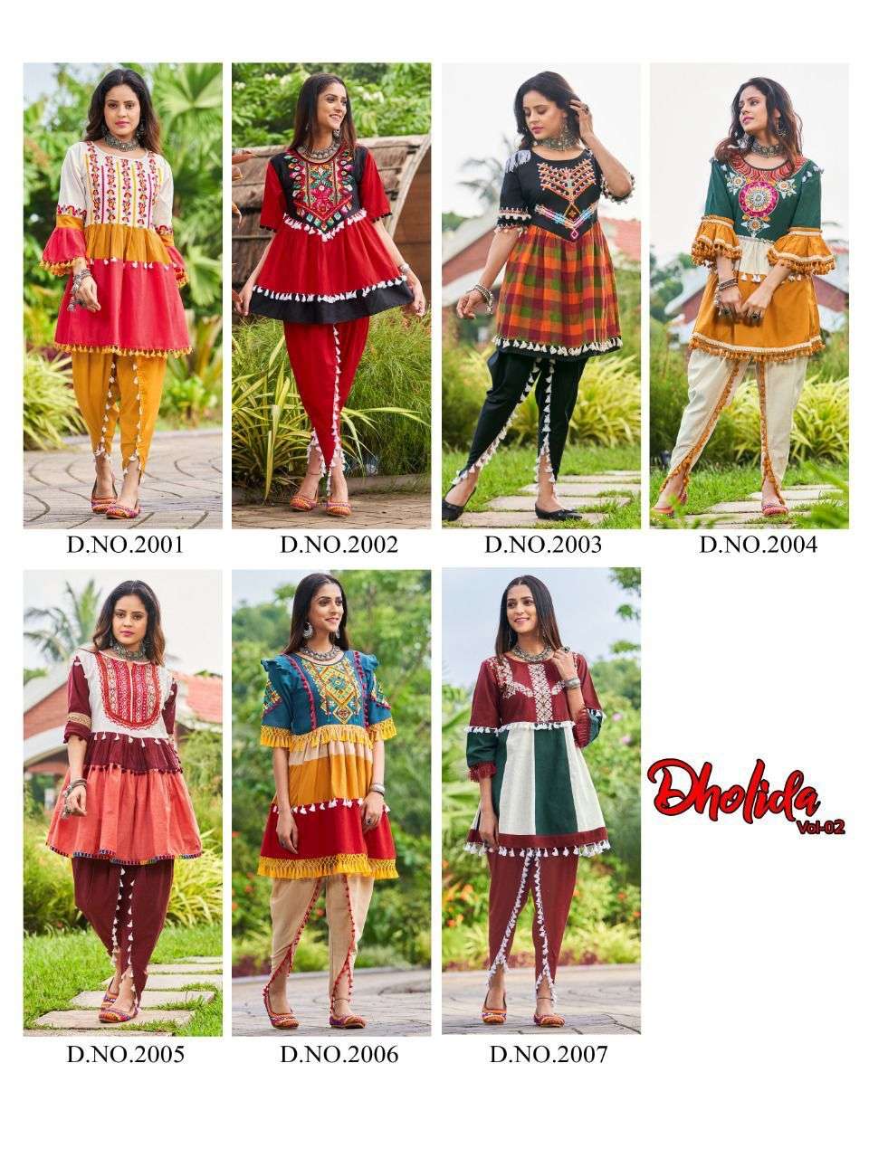 DHOLIDA VOL-2 BY KAAMIRI 01 TO 07 SERIES DESIGNER STYLISH FANCY COLORFUL BEAUTIFUL PARTY WEAR & ETHNIC WEAR COLLECTION PURE KAHDI COTTON TOP WITH BOTTOM AT WHOLESALE PRICE