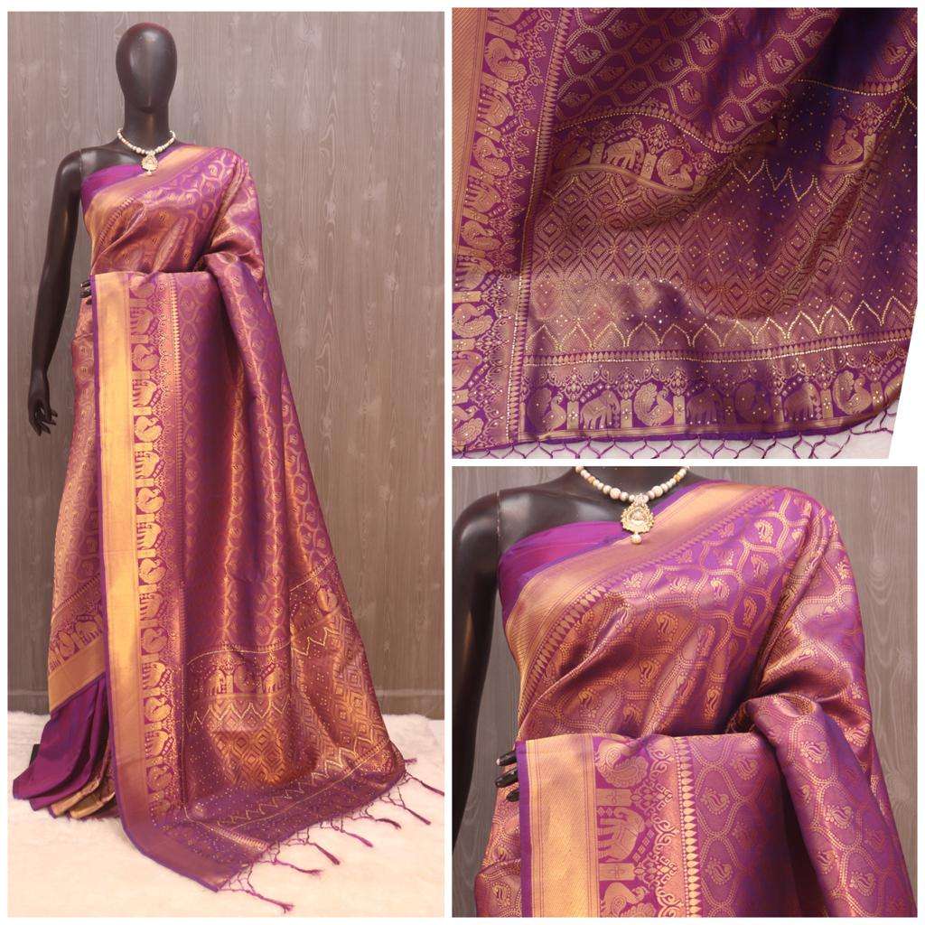 STONE JAHANVI BY FASHID WHOLESALE 01 TO 05 SERIES 3M INDIAN TRADITIONAL WEAR COLLECTION BEAUTIFUL STYLISH FANCY COLORFUL PARTY WEAR & OCCASIONAL WEAR SOFT SILK SAREES AT WHOLESALE PRICE