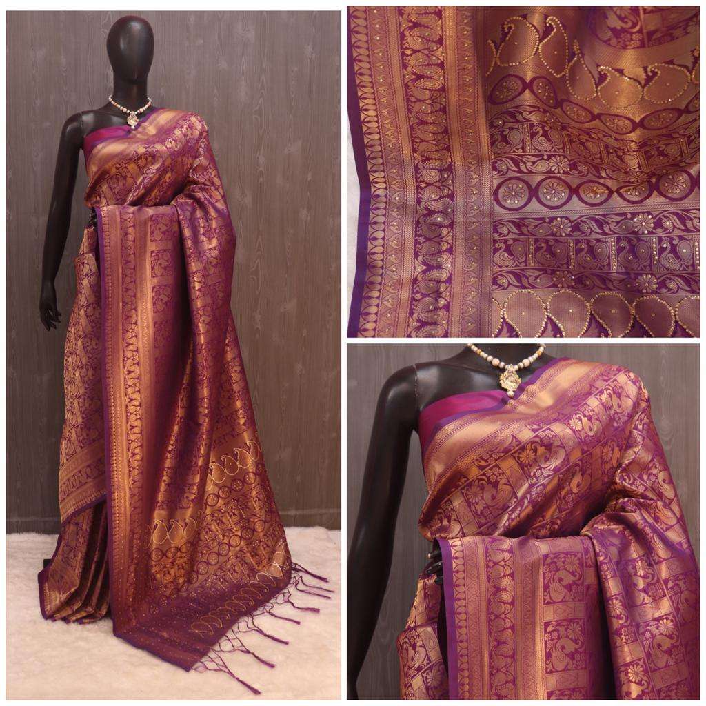 STONE JAHANVI BY FASHID WHOLESALE 01 TO 05 SERIES 3M INDIAN TRADITIONAL WEAR COLLECTION BEAUTIFUL STYLISH FANCY COLORFUL PARTY WEAR & OCCASIONAL WEAR SOFT SILK SAREES AT WHOLESALE PRICE