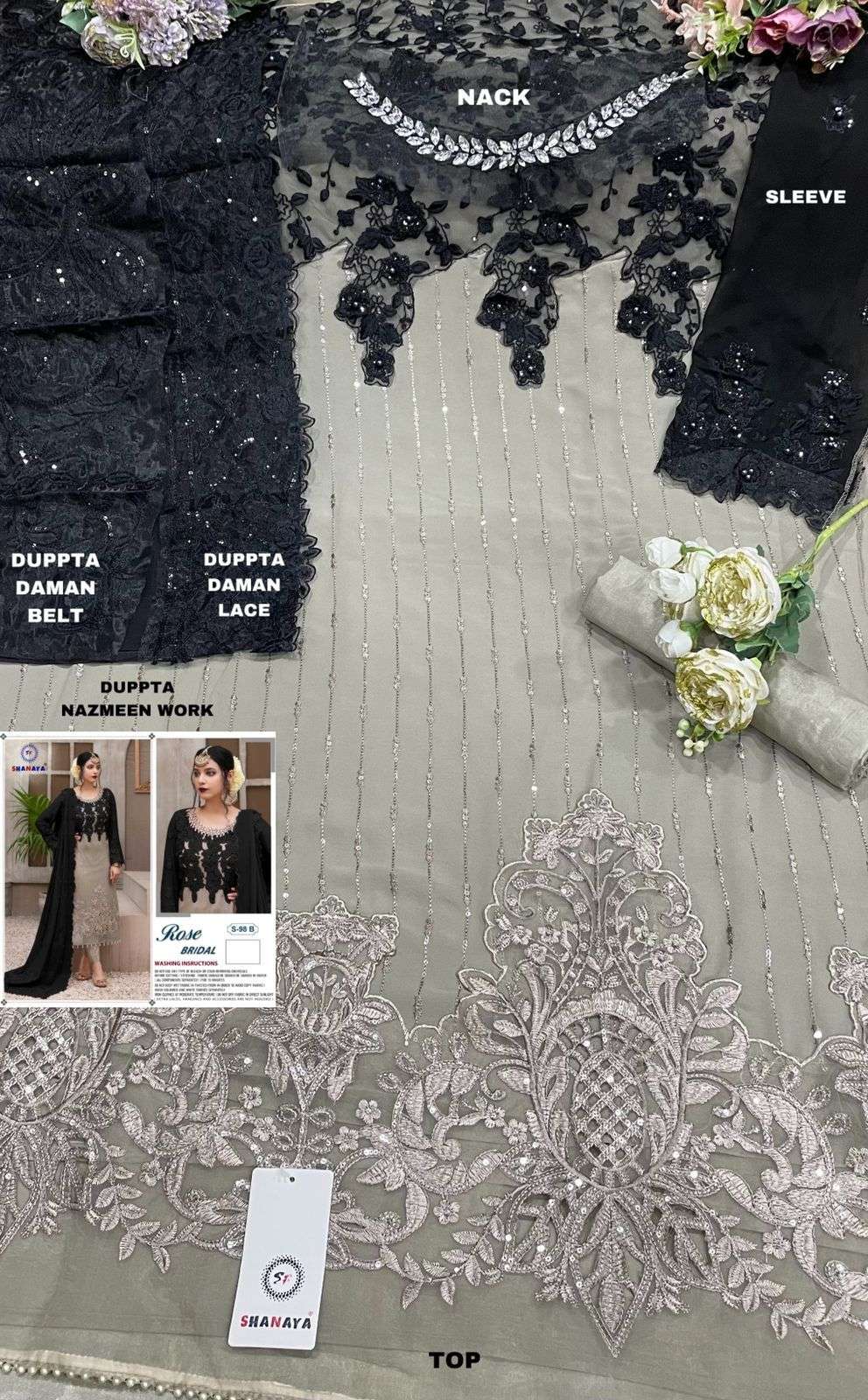 Shanaya Hit Design S-98 Colours Vol-2 By Shanaya Fashion S-98-E To S-98-H Series Designer Pakistani Suits Beautiful Fancy Colorful Stylish Party Wear & Occasional Wear Heavy Faux Georgette Embroidered Dresses At Wholesale Price