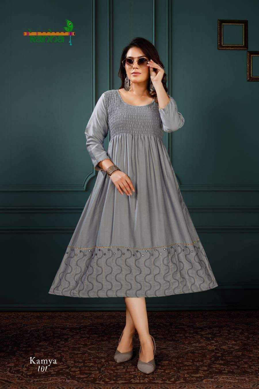 KAMYA BY KANHA 101 TO 108 SERIES DESIGNER STYLISH FANCY COLORFUL BEAUTIFUL PARTY WEAR & ETHNIC WEAR COLLECTION FANCY KURTIS AT WHOLESALE PRICE