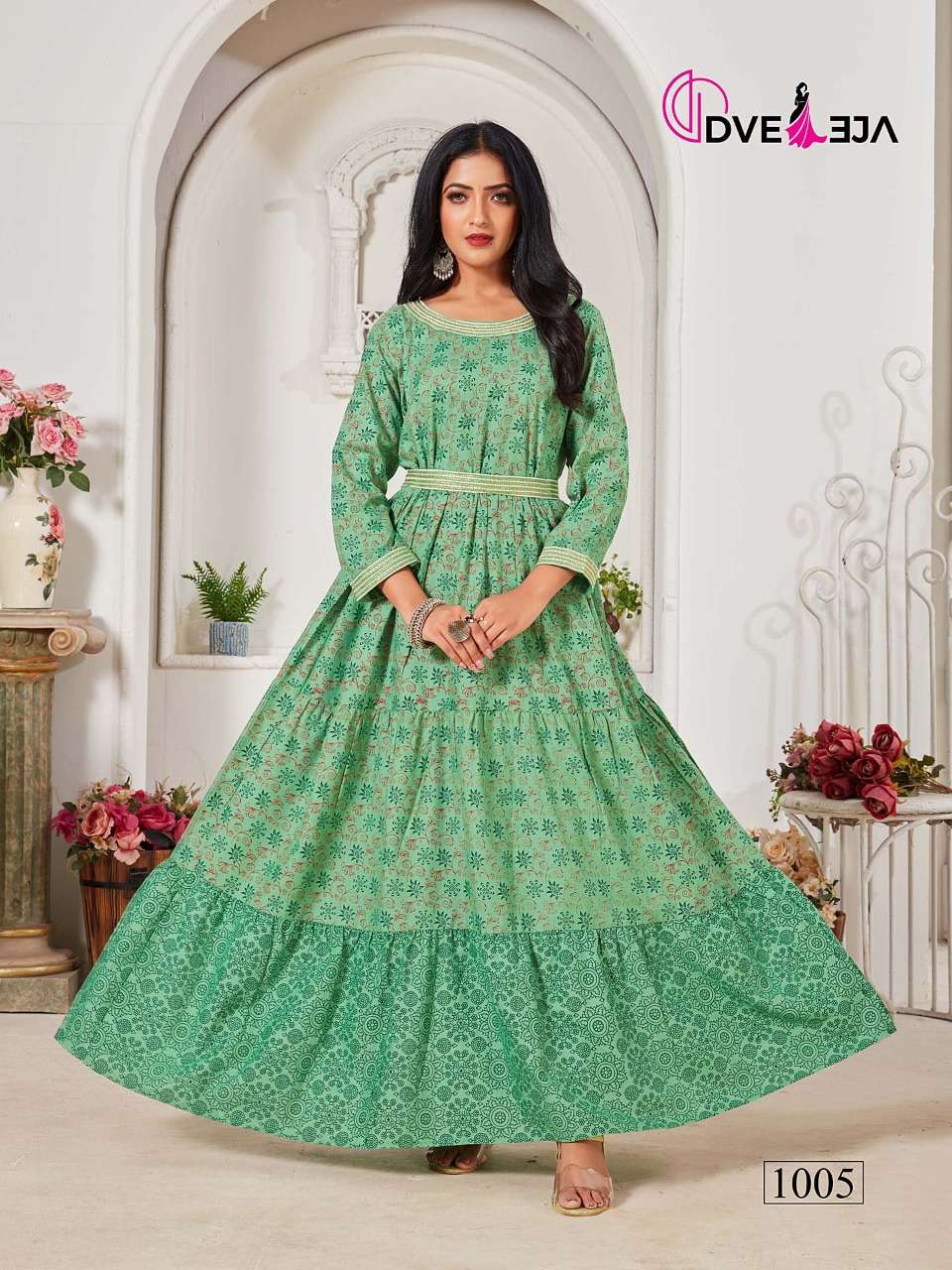 SHEILA BY DVEEJA 1001 TO 1006 SERIES BEAUTIFUL STYLISH FANCY COLORFUL CASUAL WEAR & ETHNIC WEAR HEAVY RAYON GOWNS AT WHOLESALE PRICE