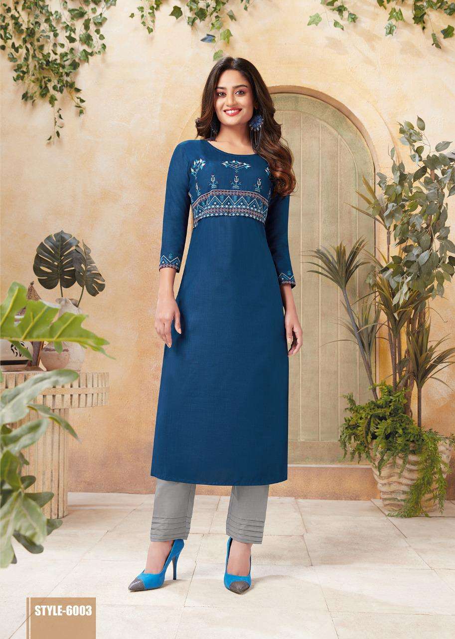 ANOKHI VOL-1 BY AARVI FASHION 6001 TO 6006 SERIES DESIGNER STYLISH FANCY COLORFUL BEAUTIFUL PARTY WEAR & ETHNIC WEAR COLLECTION SILK COTTON KURTIS AT WHOLESALE PRICE