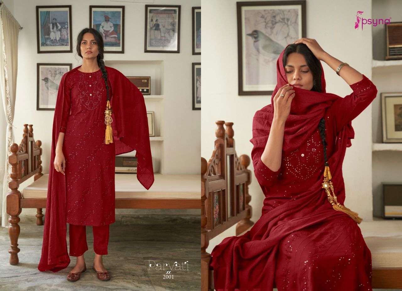 PARVATI VOL-2 BY PSYNA 2001 TO 2006 SERIES BEAUTIFUL SUITS COLORFUL STYLISH FANCY CASUAL WEAR & ETHNIC WEAR RAYON DRESSES AT WHOLESALE PRICE