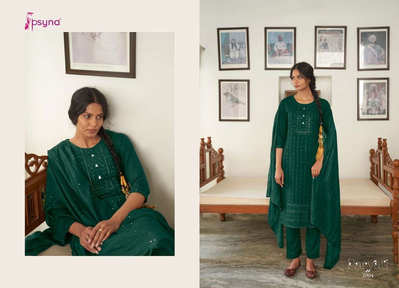 PARVATI VOL-2 BY PSYNA 2001 TO 2006 SERIES BEAUTIFUL SUITS COLORFUL STYLISH FANCY CASUAL WEAR & ETHNIC WEAR RAYON DRESSES AT WHOLESALE PRICE