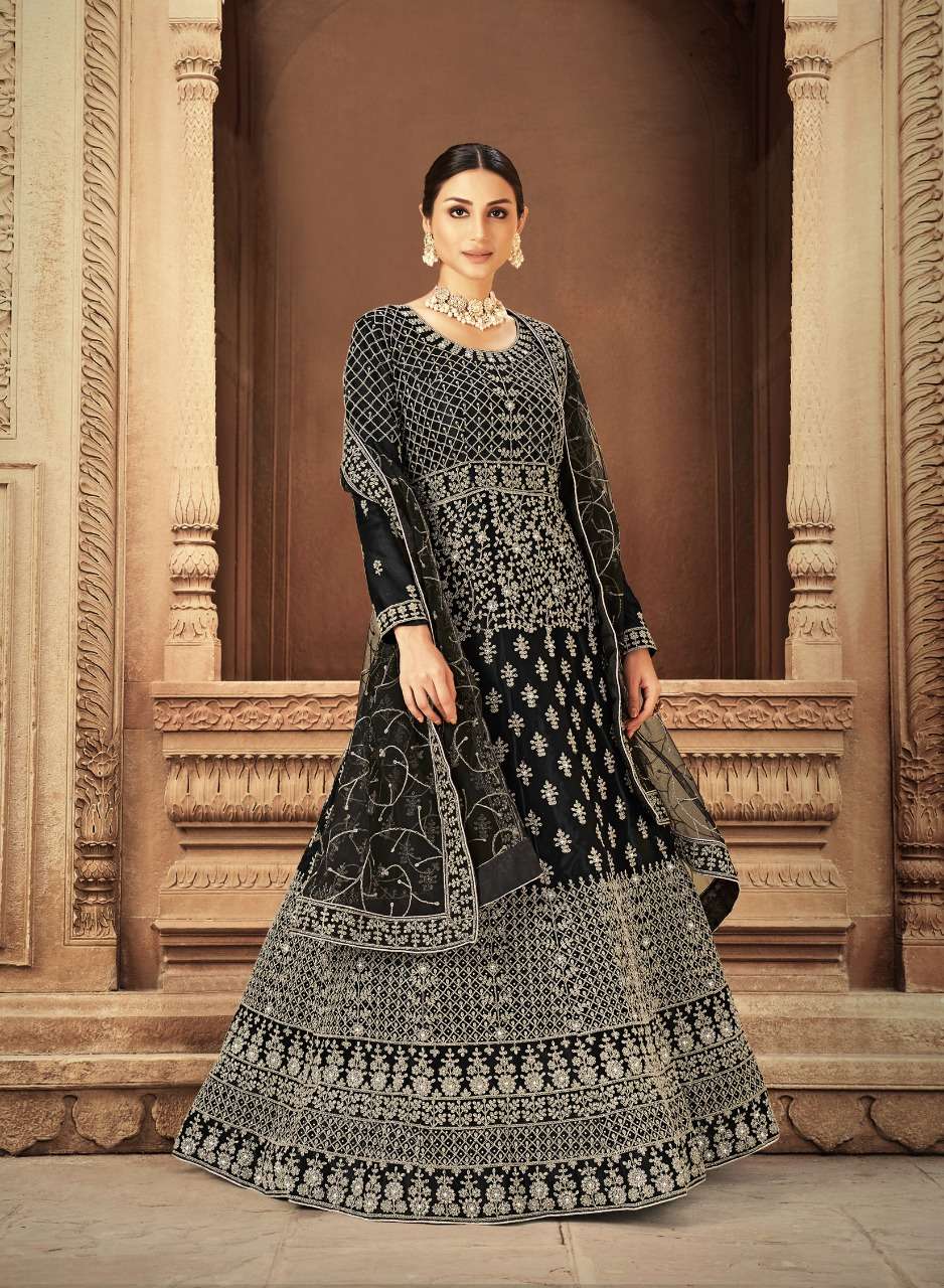 HOOR BY BELA FASHION 3204 TO 3210 SERIES BEAUTIFUL ANARKALI SUITS COLORFUL STYLISH FANCY CASUAL WEAR & ETHNIC WEAR HEAVY NET DRESSES AT WHOLESALE PRICE