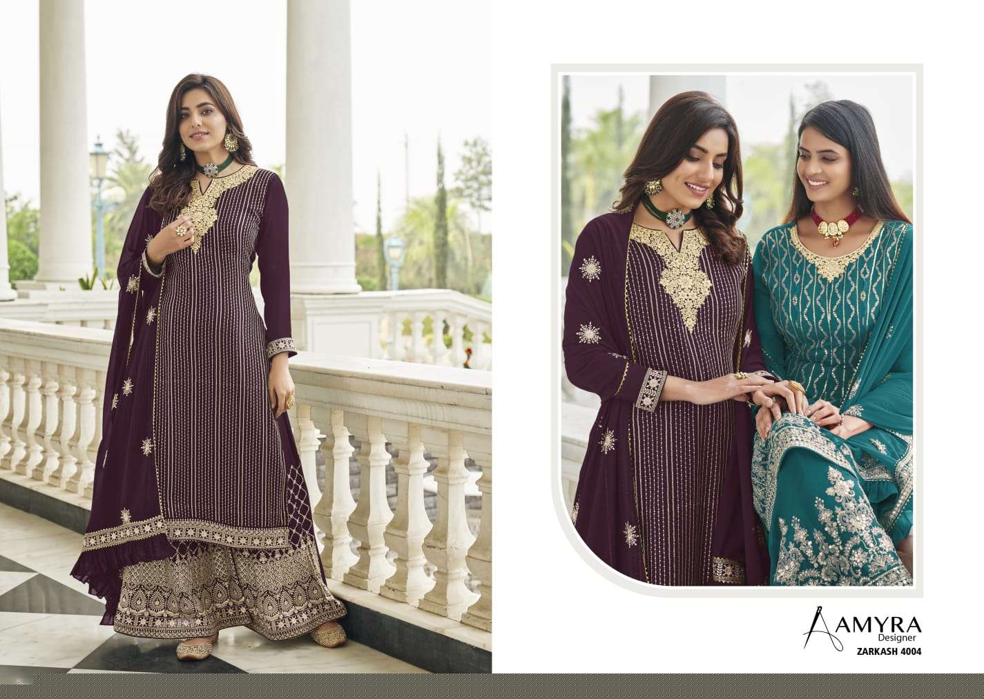 Zarkash Vol-4 By Amyra Designer 4001 To 4004 Series Beautiful Stylish Sharara Suits Fancy Colorful Casual Wear & Ethnic Wear & Ready To Wear Heavy Blooming Georgette Embroidered Dresses At Wholesale Price