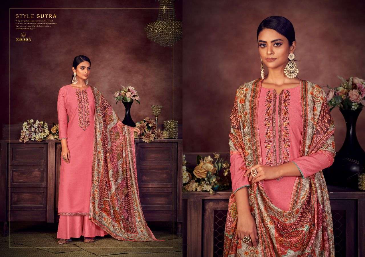 RUBEENA BY NISHANT FASHION 30001 TO 30006 SERIES BEAUTIFUL SUITS COLORFUL STYLISH FANCY CASUAL WEAR & ETHNIC WEAR CHINNON SILK DRESSES AT WHOLESALE PRICE