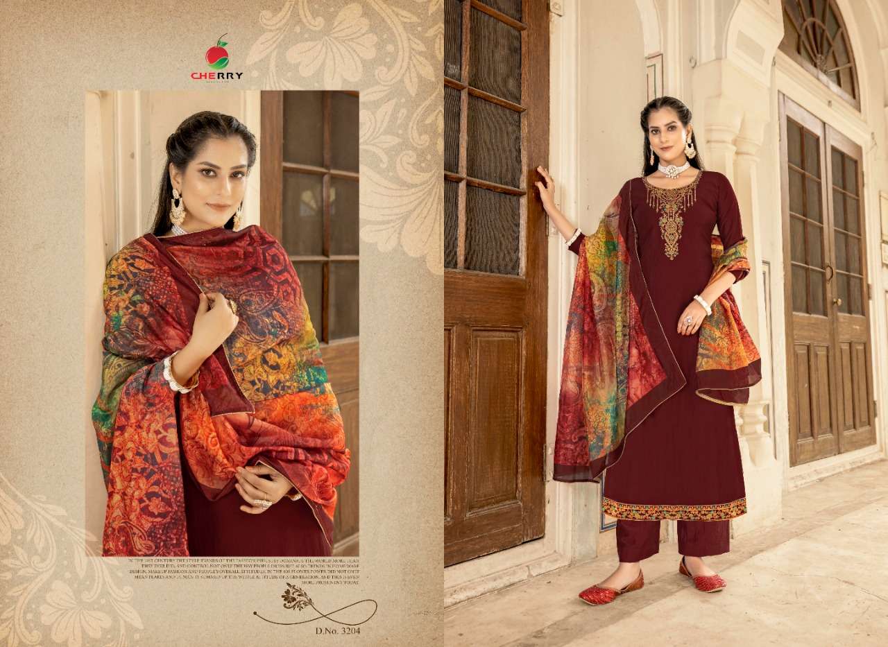 SHEESHA BY CHERRY 3201 TO 3204 SERIES BEAUTIFUL SUITS COLORFUL STYLISH FANCY CASUAL WEAR & ETHNIC WEAR SILK DRESSES AT WHOLESALE PRICE