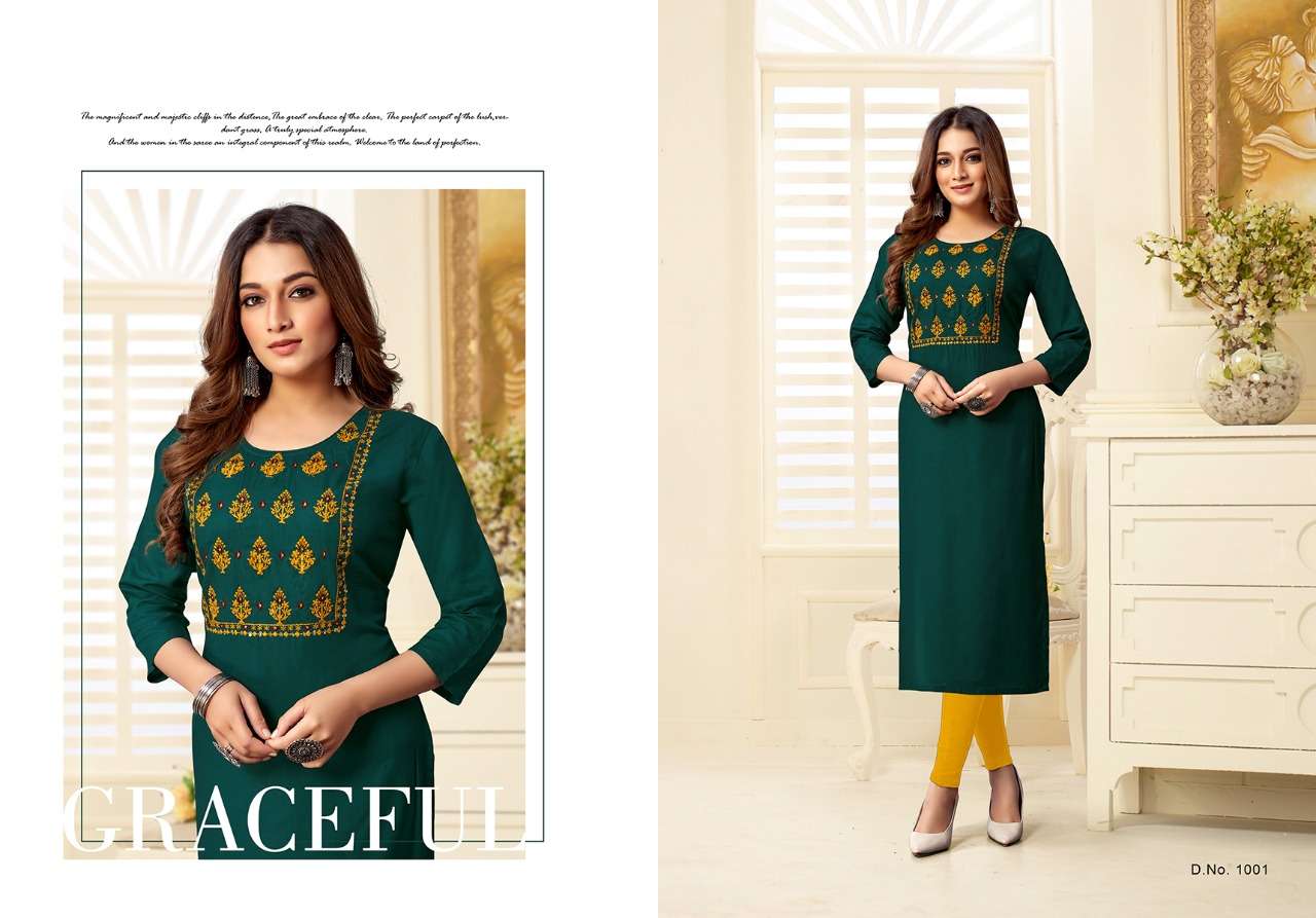 LAADO BY JINESH NX 1001 TO 1008 SERIES DESIGNER STYLISH FANCY COLORFUL BEAUTIFUL PARTY WEAR & ETHNIC WEAR COLLECTION RAYON EMBROIDERED KURTIS AT WHOLESALE PRICE