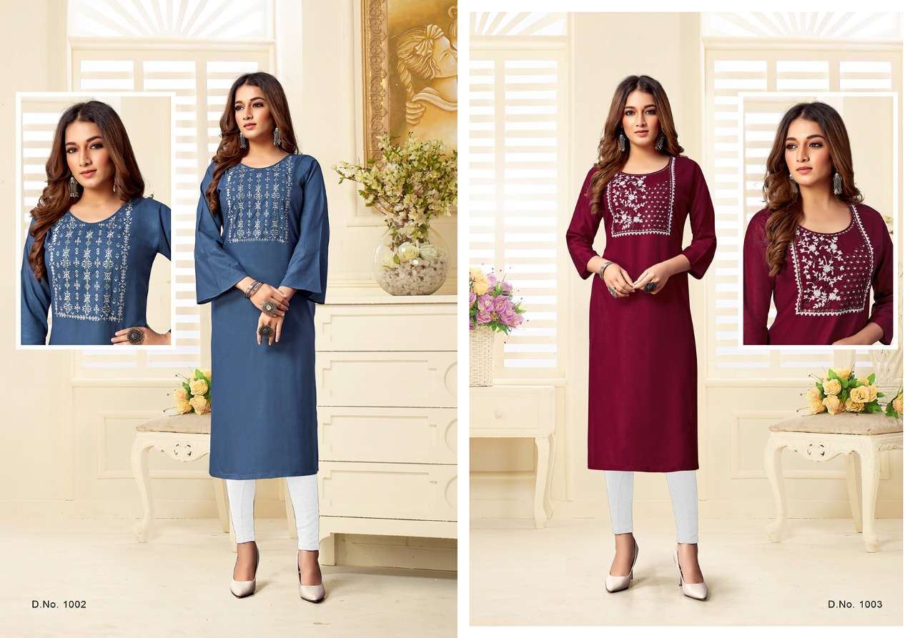 LAADO BY JINESH NX 1001 TO 1008 SERIES DESIGNER STYLISH FANCY COLORFUL BEAUTIFUL PARTY WEAR & ETHNIC WEAR COLLECTION RAYON EMBROIDERED KURTIS AT WHOLESALE PRICE