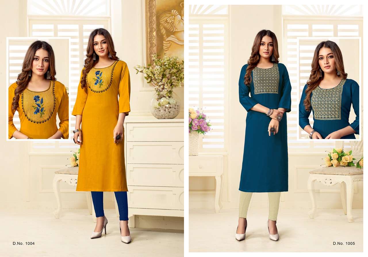 LAADO BY JINESH NX 1001 TO 1008 SERIES DESIGNER STYLISH FANCY COLORFUL BEAUTIFUL PARTY WEAR & ETHNIC WEAR COLLECTION RAYON EMBROIDERED KURTIS AT WHOLESALE PRICE