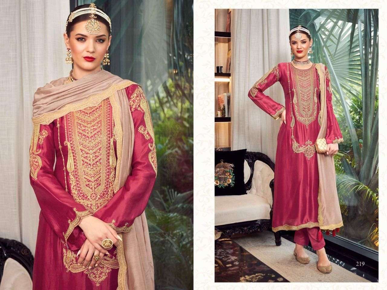 HOONAR BY AIQA 217 TO 223 SERIES BEAUTIFUL COLORFUL STYLISH FANCY CASUAL WEAR & ETHNIC WEAR & READY TO WEAR BEMBERG SILK DRESSES AT WHOLESALE PRICE