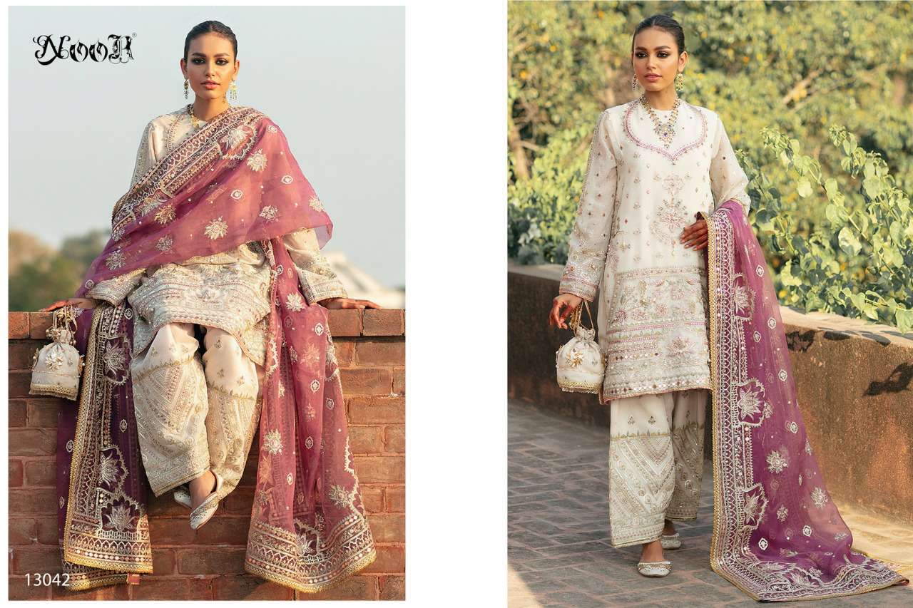Maryaam Vol-2 By Noor 13041 To 13043 Series Pakistani Suits Beautiful Fancy Colorful Stylish Party Wear & Occasional Wear Faux Georgette Embroidery Dresses At Wholesale Price