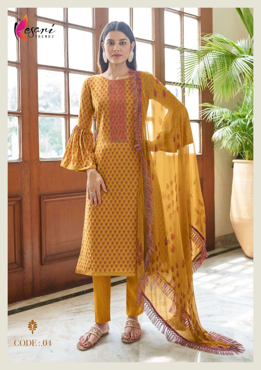 IZHAR BY KESARI TRENDZ 01 TO 06 SERIES BEAUTIFUL SUITS COLORFUL STYLISH FANCY CASUAL WEAR & ETHNIC WEAR SILK EMBROIDERED DRESSES AT WHOLESALE PRICE