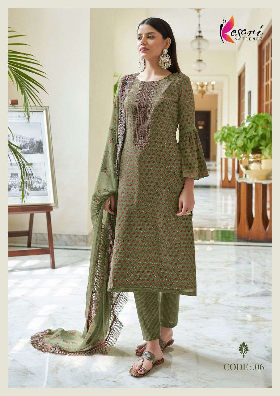 IZHAR BY KESARI TRENDZ 01 TO 06 SERIES BEAUTIFUL SUITS COLORFUL STYLISH FANCY CASUAL WEAR & ETHNIC WEAR SILK EMBROIDERED DRESSES AT WHOLESALE PRICE