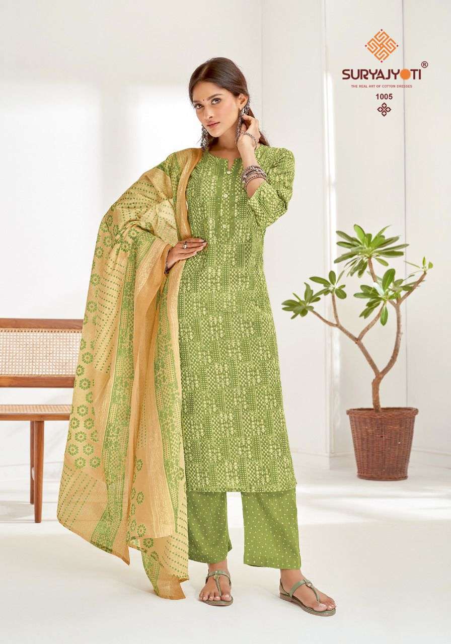 PREYASI VOL-1 BY SURYAJYOTI 1001 TO 1008 SERIES BEAUTIFUL SUITS COLORFUL STYLISH FANCY CASUAL WEAR & ETHNIC WEAR PURE COTTON LAWN PRINT DRESSES AT WHOLESALE PRICE