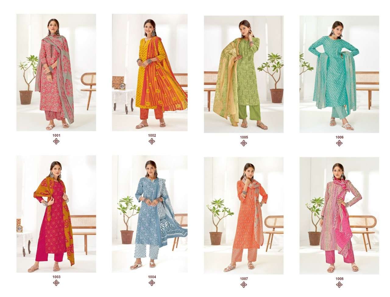 PREYASI VOL-1 BY SURYAJYOTI 1001 TO 1008 SERIES BEAUTIFUL SUITS COLORFUL STYLISH FANCY CASUAL WEAR & ETHNIC WEAR PURE COTTON LAWN PRINT DRESSES AT WHOLESALE PRICE