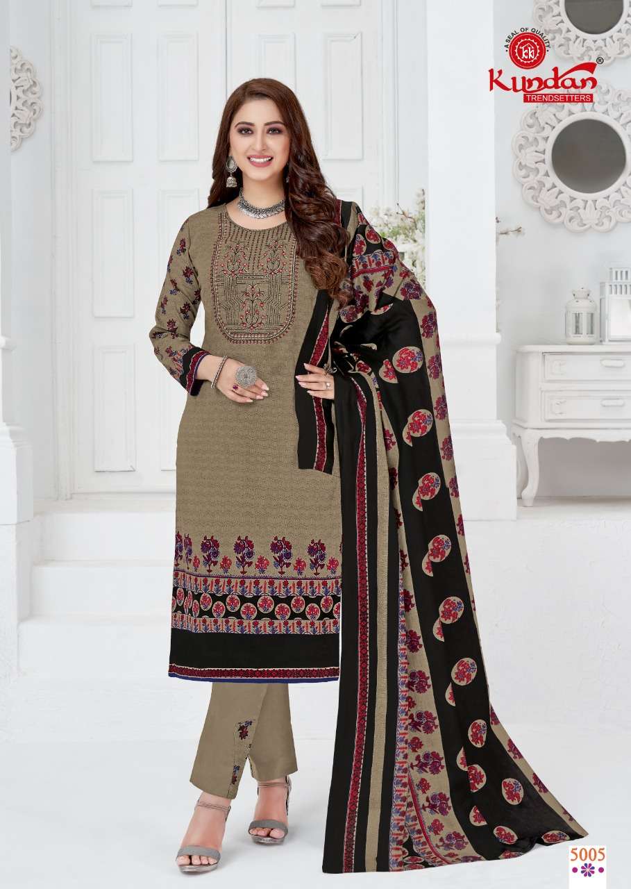 ABEERA VOL-5 BY KUNDAN 5001 TO 5012 SERIES DESIGNER SUITS BEAUTIFUL FANCY STYLISH COLORFUL PARTY WEAR & OCCASIONAL WEAR COTTON PRINTED DRESSES AT WHOLESALE PRICE