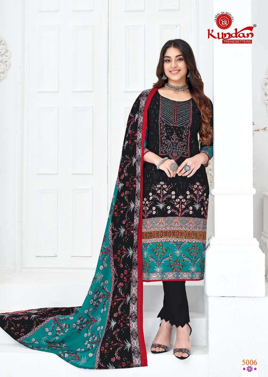 ABEERA VOL-5 BY KUNDAN 5001 TO 5012 SERIES DESIGNER SUITS BEAUTIFUL FANCY STYLISH COLORFUL PARTY WEAR & OCCASIONAL WEAR COTTON PRINTED DRESSES AT WHOLESALE PRICE