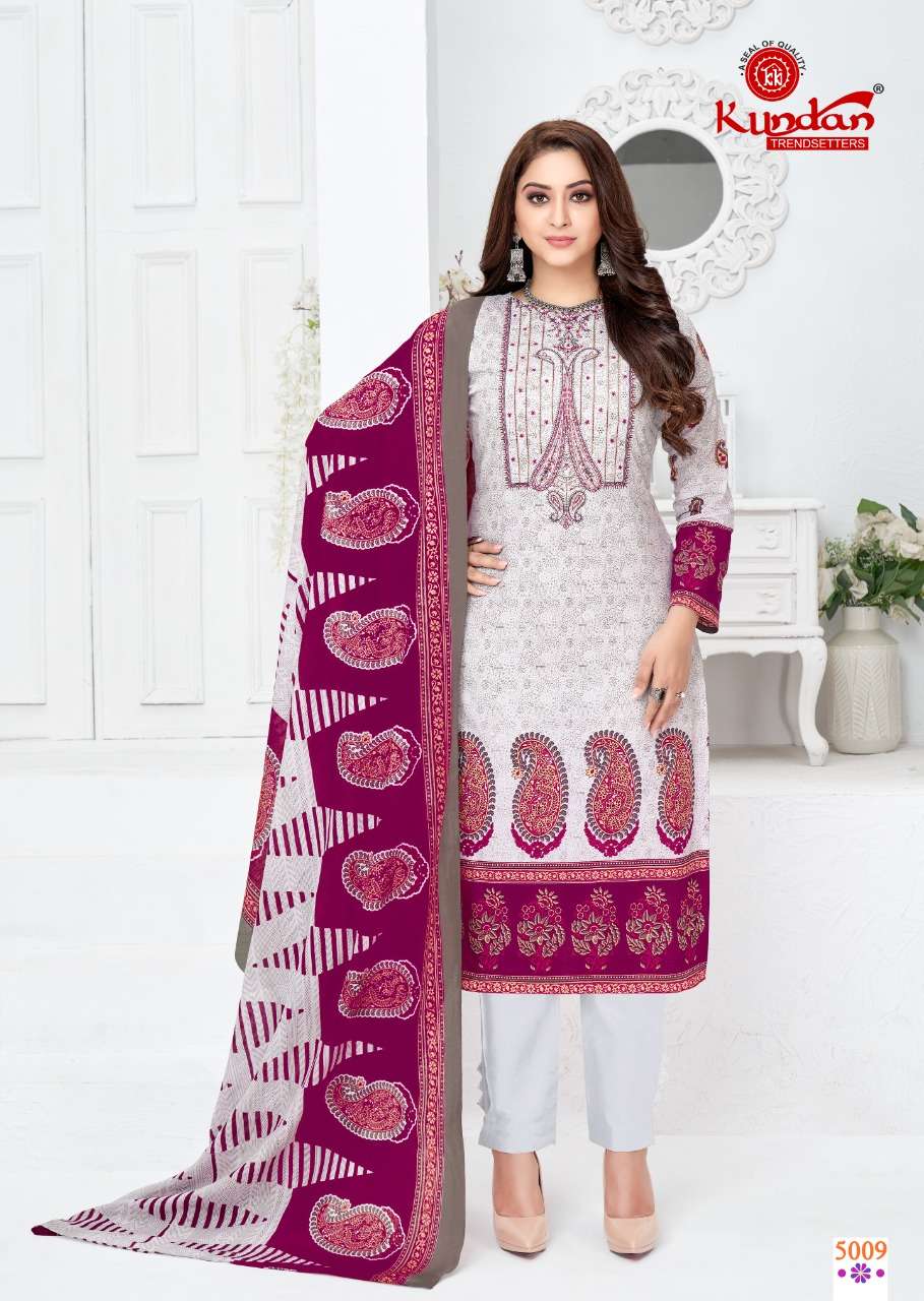 ABEERA VOL-5 BY KUNDAN 5001 TO 5012 SERIES DESIGNER SUITS BEAUTIFUL FANCY STYLISH COLORFUL PARTY WEAR & OCCASIONAL WEAR COTTON PRINTED DRESSES AT WHOLESALE PRICE