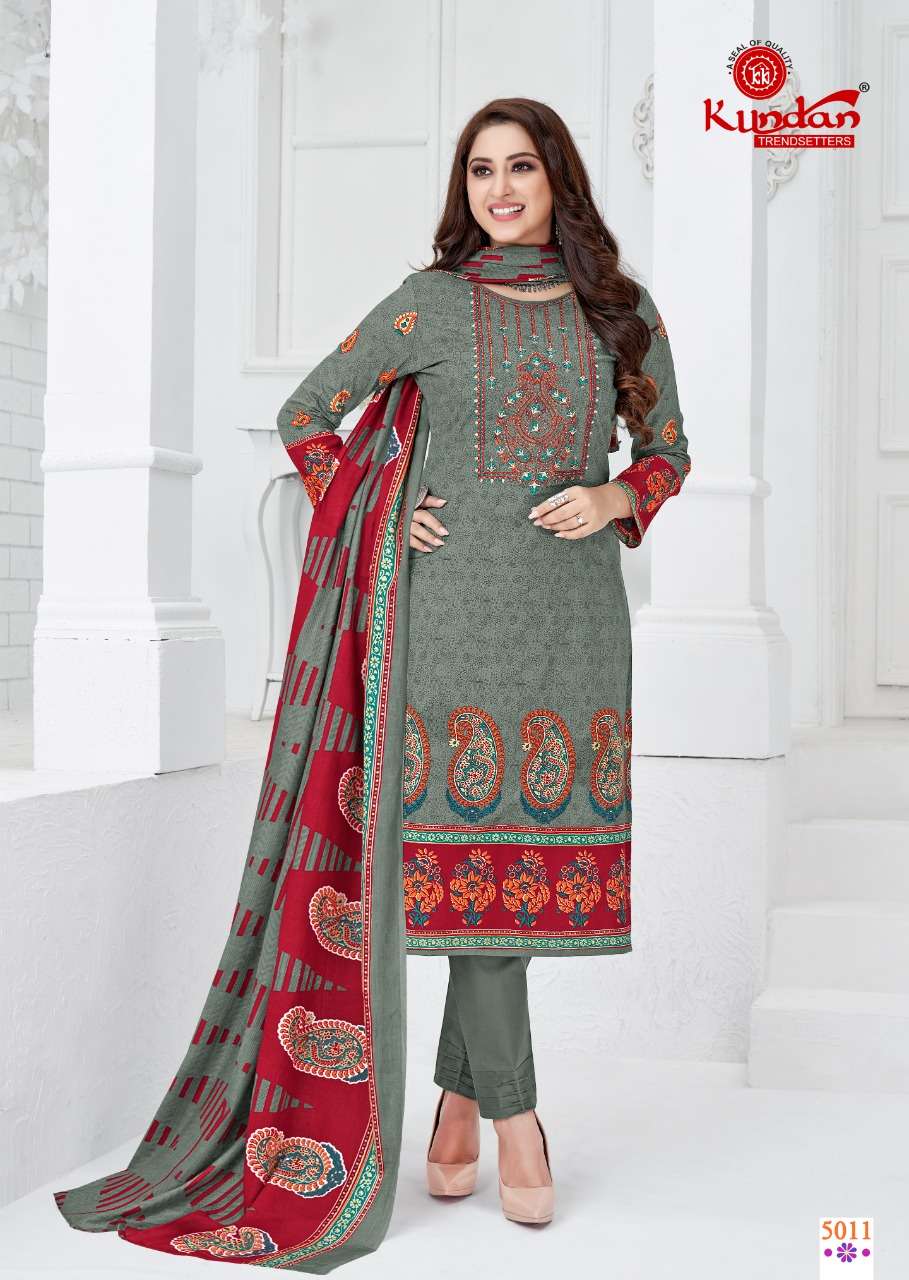 ABEERA VOL-5 BY KUNDAN 5001 TO 5012 SERIES DESIGNER SUITS BEAUTIFUL FANCY STYLISH COLORFUL PARTY WEAR & OCCASIONAL WEAR COTTON PRINTED DRESSES AT WHOLESALE PRICE