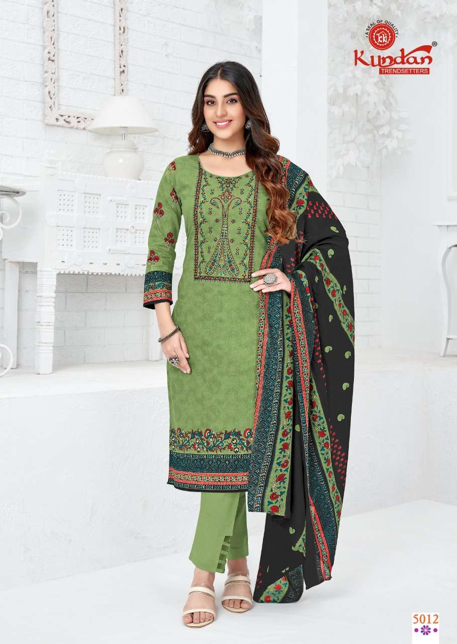 ABEERA VOL-5 BY KUNDAN 5001 TO 5012 SERIES DESIGNER SUITS BEAUTIFUL FANCY STYLISH COLORFUL PARTY WEAR & OCCASIONAL WEAR COTTON PRINTED DRESSES AT WHOLESALE PRICE
