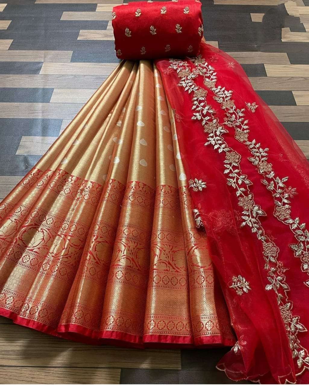 PVR-TISSUE VOL-3 BY FASHID WHOLESALE 01 TO 04 SERIES DESIGNER BEAUTIFUL NAVRATRI COLLECTION OCCASIONAL WEAR & PARTY WEAR KANJIVARAM SILK LEHENGAS AT WHOLESALE PRICE