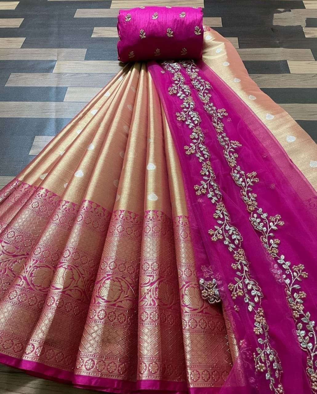 PVR-TISSUE VOL-3 BY FASHID WHOLESALE 01 TO 04 SERIES DESIGNER BEAUTIFUL NAVRATRI COLLECTION OCCASIONAL WEAR & PARTY WEAR KANJIVARAM SILK LEHENGAS AT WHOLESALE PRICE