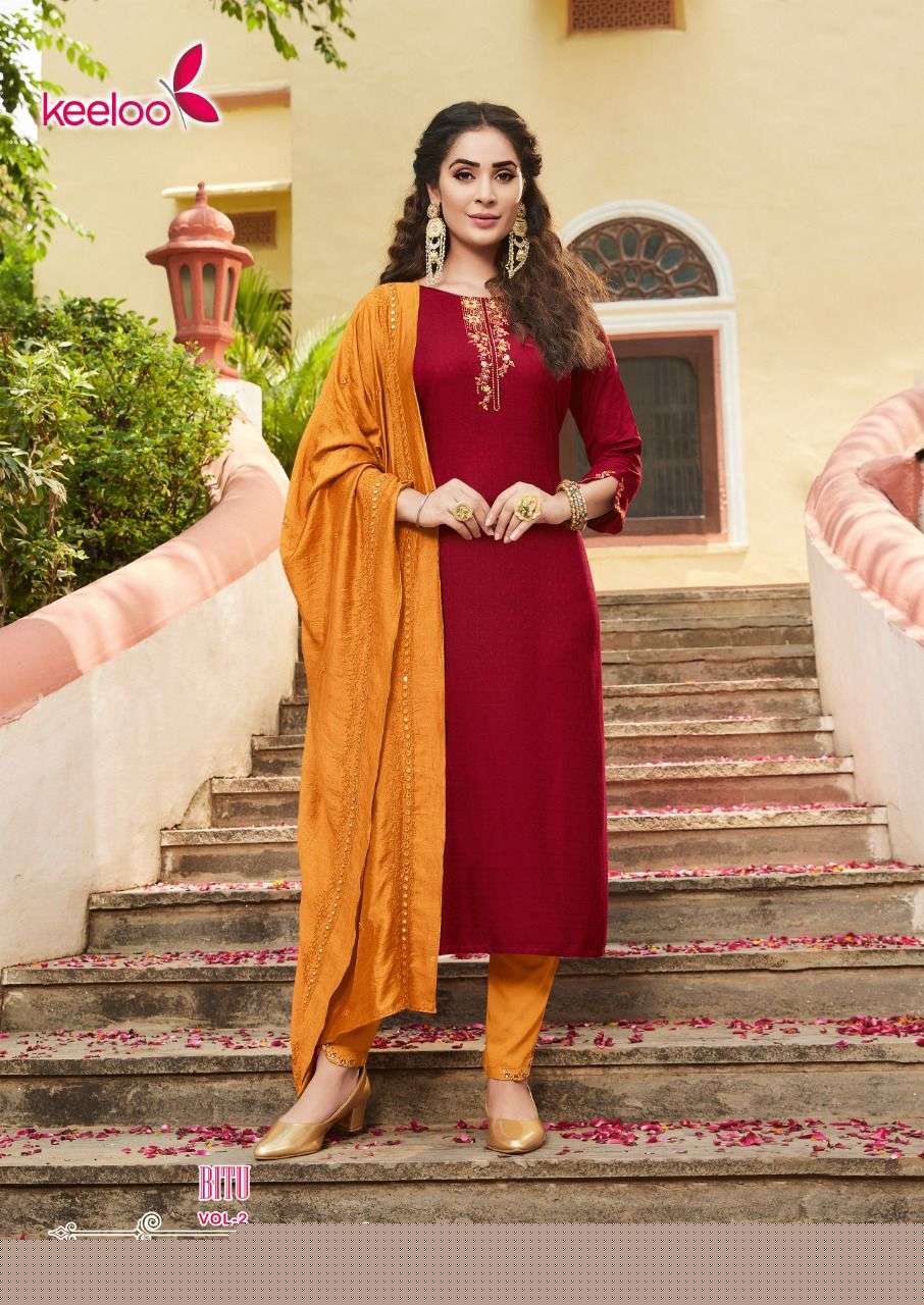 BITU VOL-2 BY KEELOO 1007 TO 1012 SERIES BEAUTIFUL STYLISH SHARARA SUITS FANCY COLORFUL CASUAL WEAR & ETHNIC WEAR & READY TO WEAR HEAVY RAYON DRESSES AT WHOLESALE PRICE