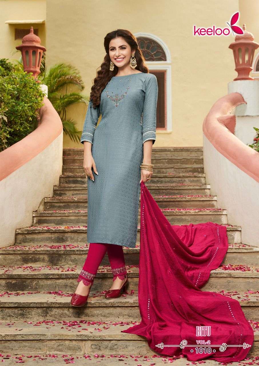 BITU VOL-2 BY KEELOO 1007 TO 1012 SERIES BEAUTIFUL STYLISH SHARARA SUITS FANCY COLORFUL CASUAL WEAR & ETHNIC WEAR & READY TO WEAR HEAVY RAYON DRESSES AT WHOLESALE PRICE