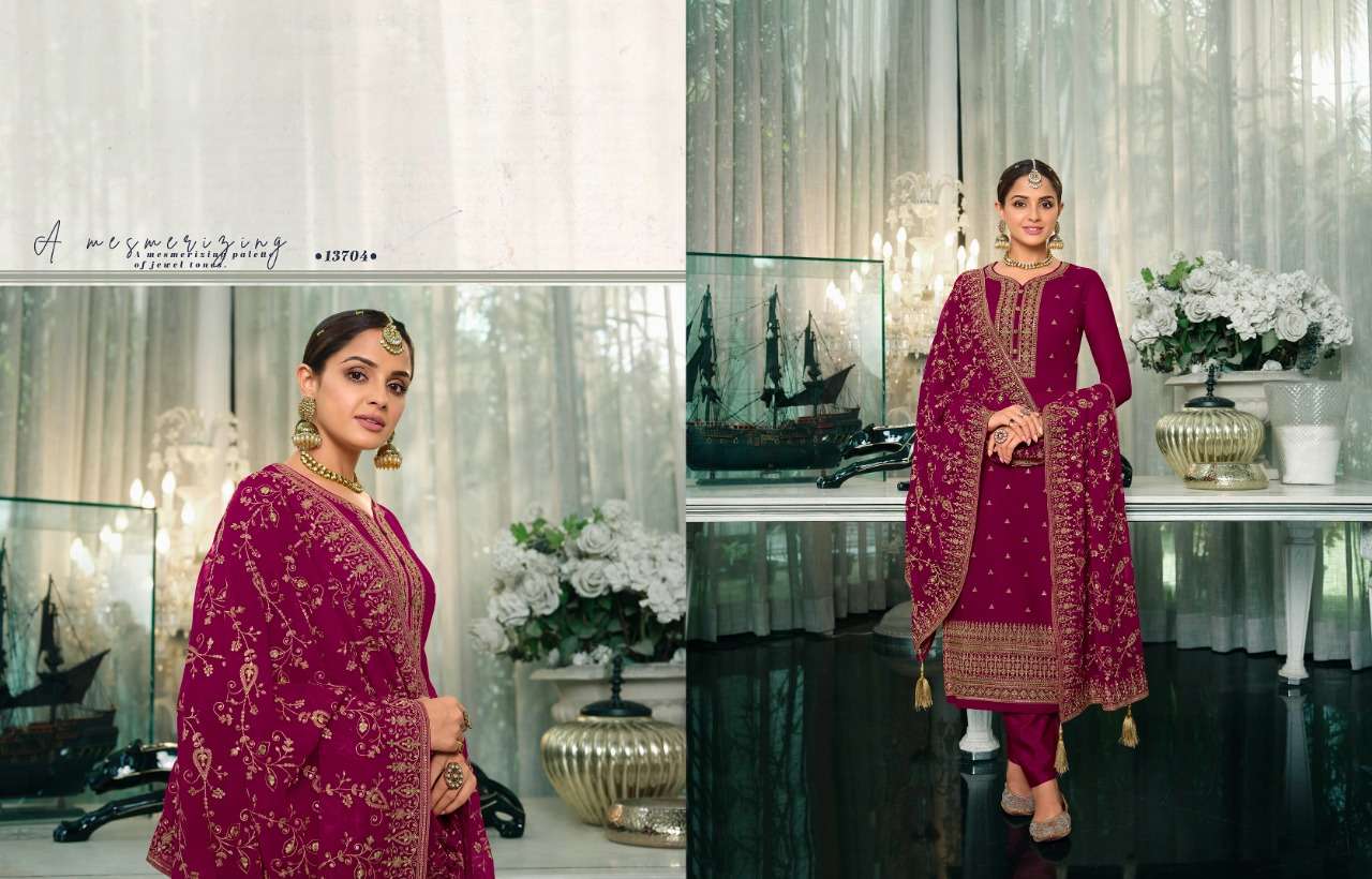 KHWAISH VOL-2 BY ZISA 13701 TO 13706 SERIES BEAUTIFUL SUITS COLORFUL STYLISH FANCY CASUAL WEAR & ETHNIC WEAR GEORGETTE EMBROIDERED DRESSES AT WHOLESALE PRICE