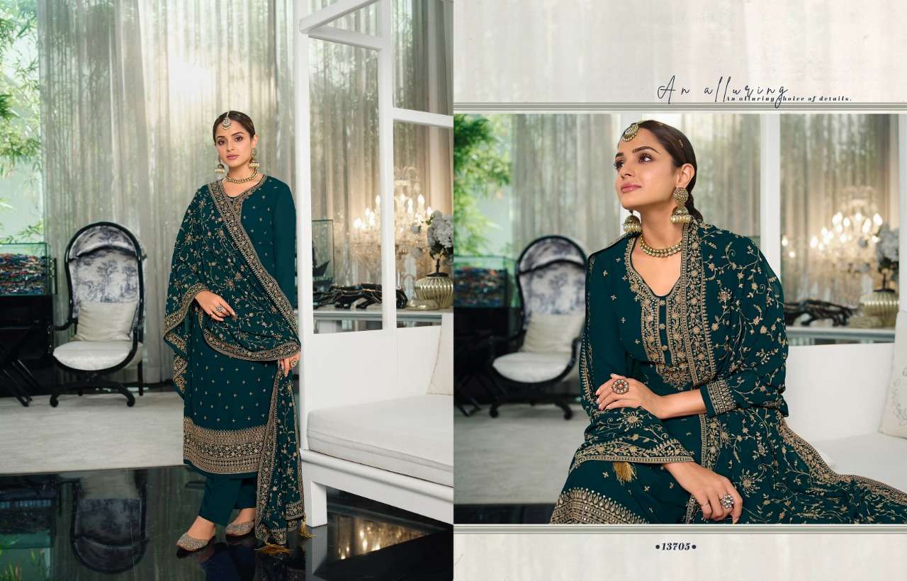 KHWAISH VOL-2 BY ZISA 13701 TO 13706 SERIES BEAUTIFUL SUITS COLORFUL STYLISH FANCY CASUAL WEAR & ETHNIC WEAR GEORGETTE EMBROIDERED DRESSES AT WHOLESALE PRICE