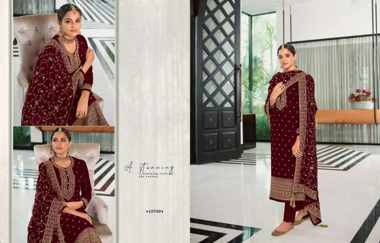 KHWAISH VOL-2 BY ZISA 13701 TO 13706 SERIES BEAUTIFUL SUITS COLORFUL STYLISH FANCY CASUAL WEAR & ETHNIC WEAR GEORGETTE EMBROIDERED DRESSES AT WHOLESALE PRICE