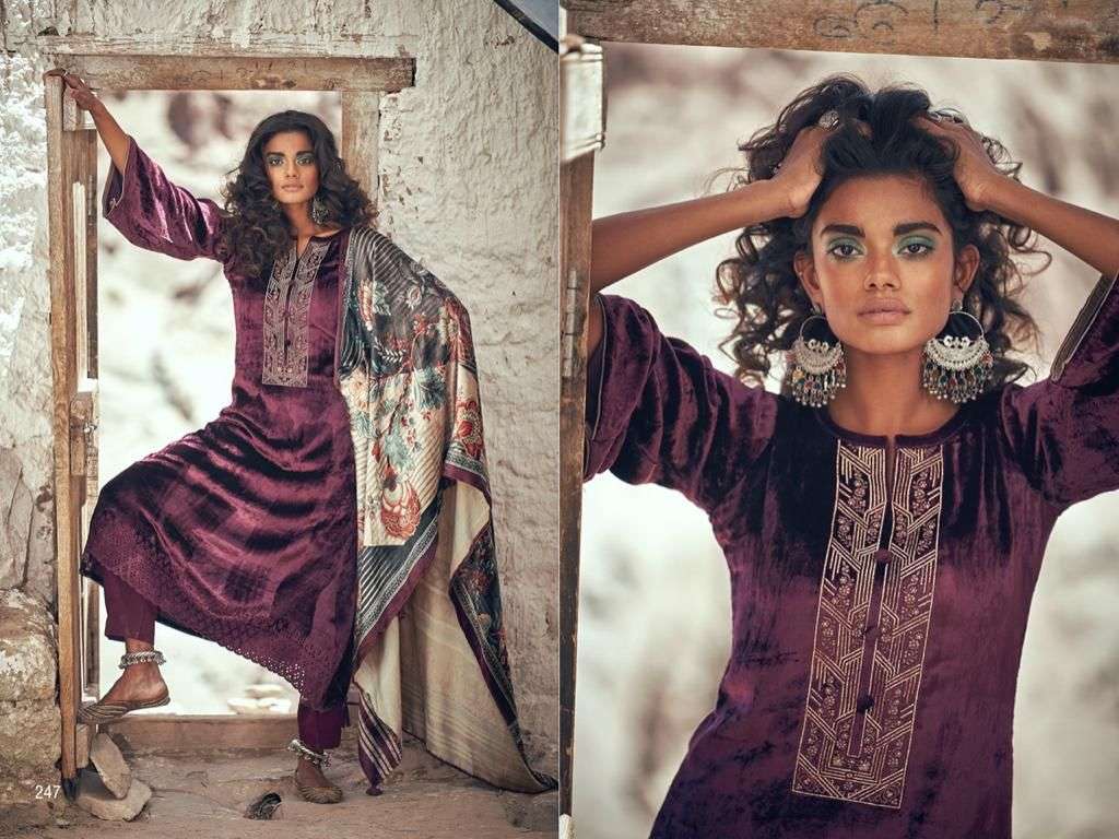 QURBAT BY AIQA 247 TO 254 SERIES BEAUTIFUL SUITS COLORFUL STYLISH FANCY CASUAL WEAR & ETHNIC WEAR PURE VELVET DRESSES AT WHOLESALE PRICE