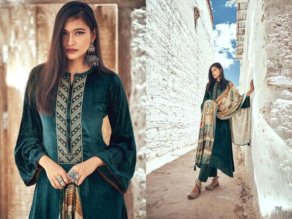 QURBAT BY AIQA 247 TO 254 SERIES BEAUTIFUL SUITS COLORFUL STYLISH FANCY CASUAL WEAR & ETHNIC WEAR PURE VELVET DRESSES AT WHOLESALE PRICE