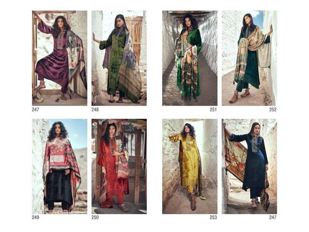 QURBAT BY AIQA 247 TO 254 SERIES BEAUTIFUL SUITS COLORFUL STYLISH FANCY CASUAL WEAR & ETHNIC WEAR PURE VELVET DRESSES AT WHOLESALE PRICE