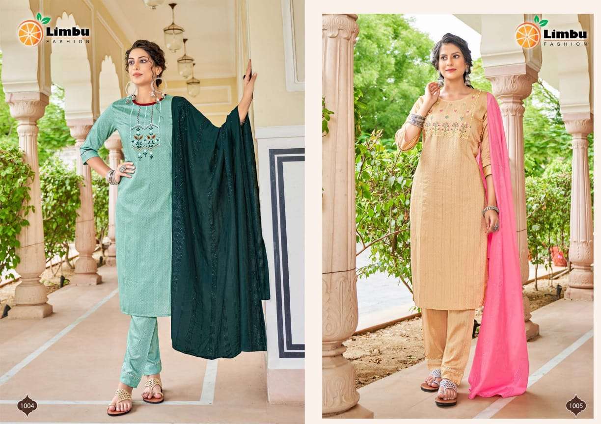 SWAGAT BY LIMBU FASHION 1001 TO 1006 SERIES BEAUTIFUL STYLISH SUITS FANCY COLORFUL CASUAL WEAR & ETHNIC WEAR & READY TO WEAR CHANDERI COTTON PRINTED DRESSES AT WHOLESALE PRICE