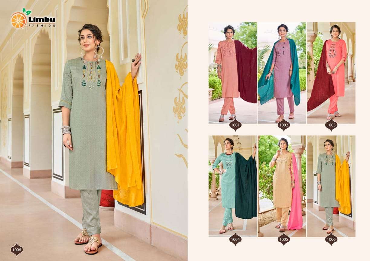 SWAGAT BY LIMBU FASHION 1001 TO 1006 SERIES BEAUTIFUL STYLISH SUITS FANCY COLORFUL CASUAL WEAR & ETHNIC WEAR & READY TO WEAR CHANDERI COTTON PRINTED DRESSES AT WHOLESALE PRICE