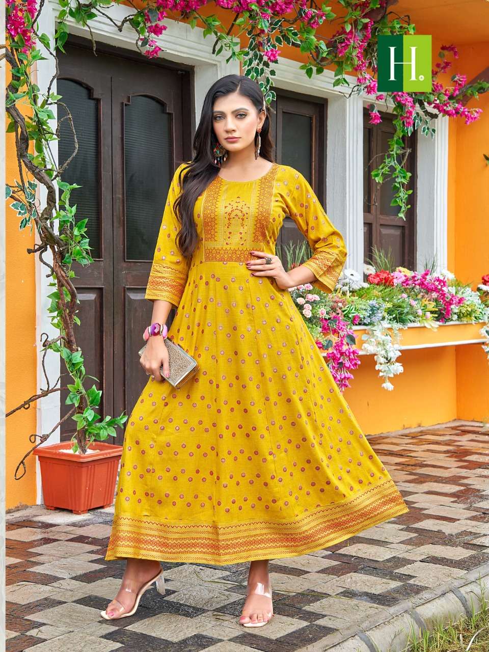 SAMANTHA VOL-2 BY HIRWA 01 TO 08 SERIES DESIGNER STYLISH FANCY COLORFUL BEAUTIFUL PARTY WEAR & ETHNIC WEAR COLLECTION RAYON PRINT GOWN AT WHOLESALE PRICE