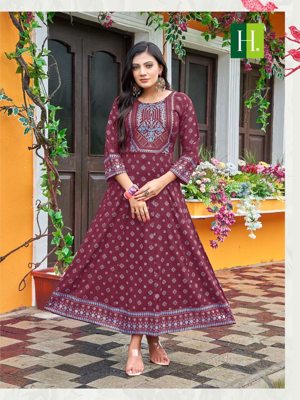 SAMANTHA VOL-2 BY HIRWA 01 TO 08 SERIES DESIGNER STYLISH FANCY COLORFUL BEAUTIFUL PARTY WEAR & ETHNIC WEAR COLLECTION RAYON PRINT GOWN AT WHOLESALE PRICE