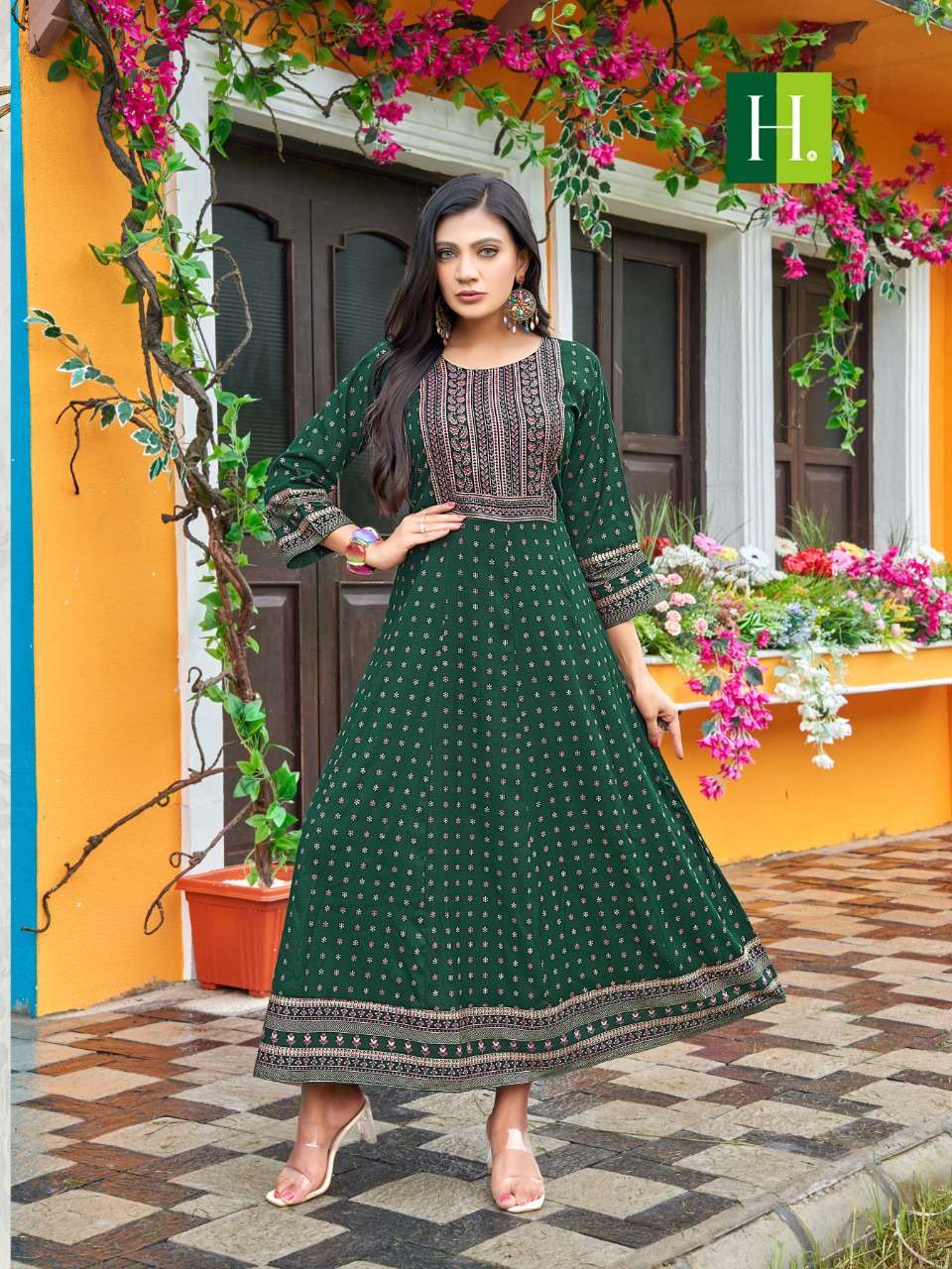 SAMANTHA VOL-2 BY HIRWA 01 TO 08 SERIES DESIGNER STYLISH FANCY COLORFUL BEAUTIFUL PARTY WEAR & ETHNIC WEAR COLLECTION RAYON PRINT GOWN AT WHOLESALE PRICE