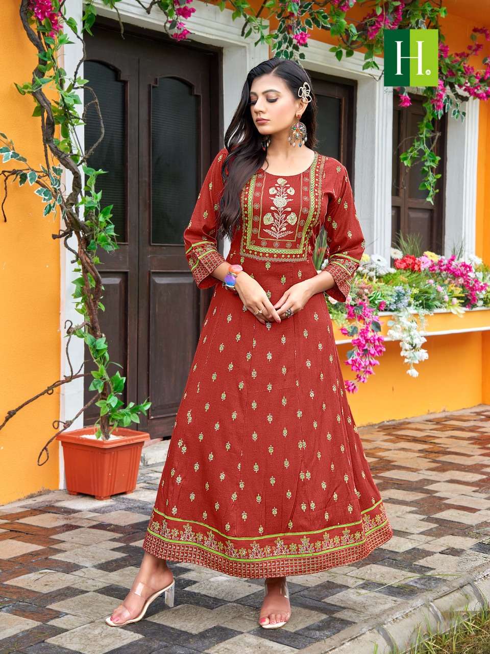 SAMANTHA VOL-2 BY HIRWA 01 TO 08 SERIES DESIGNER STYLISH FANCY COLORFUL BEAUTIFUL PARTY WEAR & ETHNIC WEAR COLLECTION RAYON PRINT GOWN AT WHOLESALE PRICE